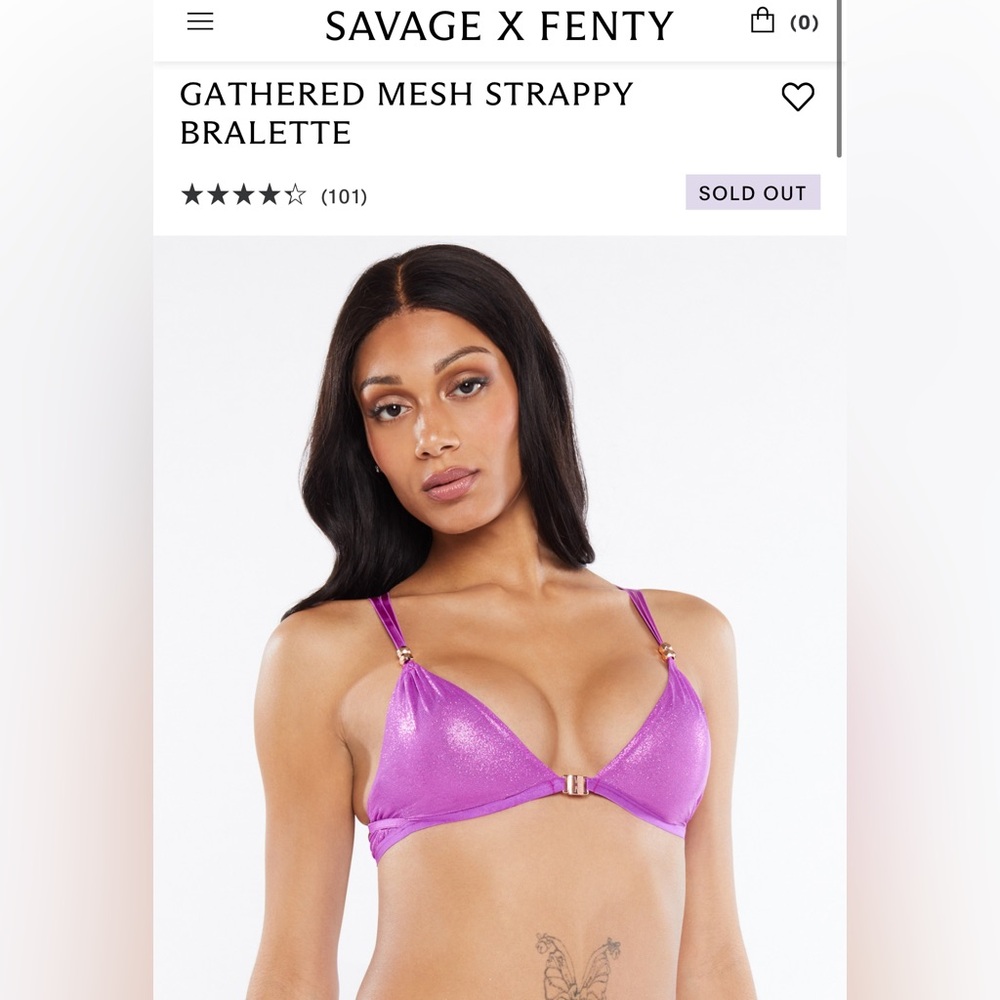 NWT Gathered Mesh Bralette, Juicy Purple